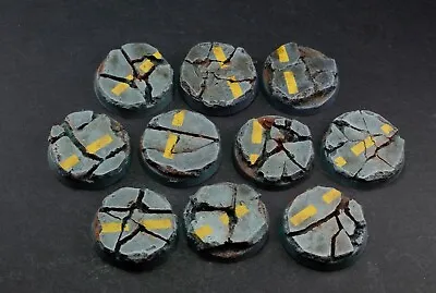 32mm Road Urban Rubble Bases 40k AOS Kill Team DnD Handmade Resin Unpainted • £23