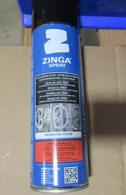 Zinga Spray 130120 Spray Can 500mL With Zinga Zinc Coating For Steel Protection • $29.95