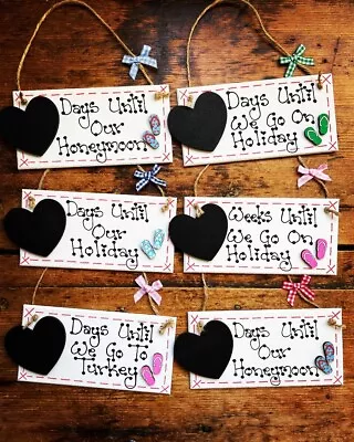 Holiday Countdown Chalkboard Plaque Sign Days Sleeps Until Honeymoon Gift 🌴 • £5.49