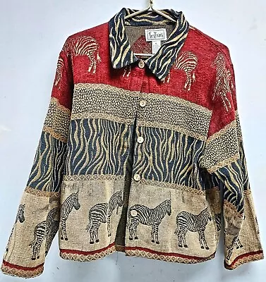 Vintage Womans Tantrums Jacket Coat XL Zebra Print Very Unique Great Condition • £28.93