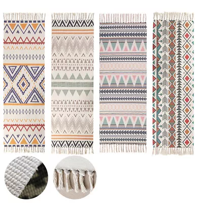 $12.99 • Buy Bohemian Hand Woven Rug Runner Rugs Tassels Area Rug Bathroom Doormat Home Decor
