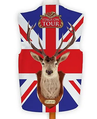 Personalised Union Jack Stags On Tour Fancy Dress Waistcoat • $35.67