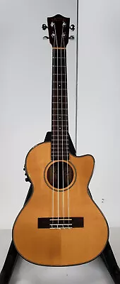 Lanikai Spruce Top Acoustic-Electric Tenor Uke - Natural - Treble Side Rim Crack • $72