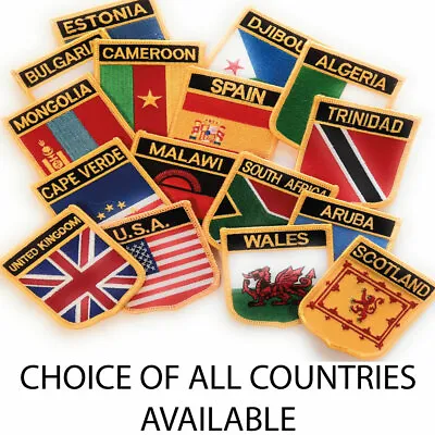 £1.99 • Buy Embroidered Flag Sew On Patch Choice Of 190+ Countries FREE UK Delivery