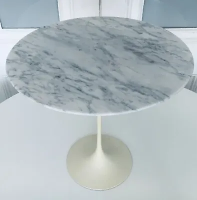 $1500 • Buy Eero Saarinen White Carrara Marble Tulip Side Table By Knoll 1960s Mid Century 