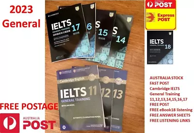 2021 Newest Cambridge GENERAL IELTS 11121314151617 And 18 Books With DVD • £56.22