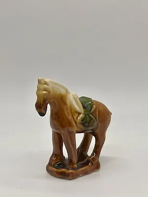 Vintage Chinese Tang Dynasty Style Sancai Glazed Horse Figurine • £12.54