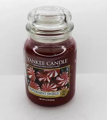 Wonderful Yankee Candle Peppermint Swirls Festive Collection 22 Oz Jar Candle • £57.90