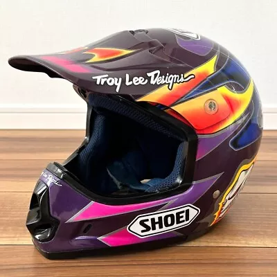 Vintage SHOEI Motocross Helmet VF-X2 Troy Lee Designs Size L • $227.89