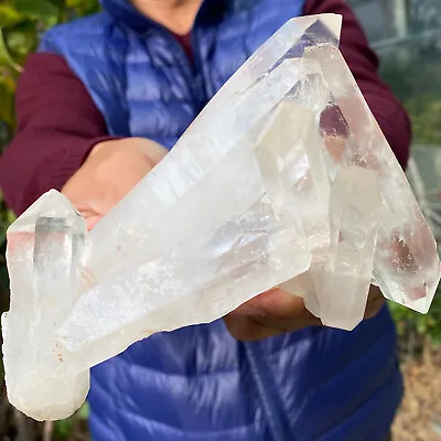 1.12LB Clear White Quartz Crystal Cluster Mineral Specimen From Madagat Healing • $26