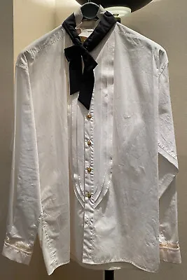 Gianni Versace Vintage 1980's Tuxedo Shirt VERSUS • $90