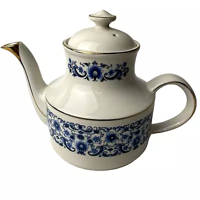 Arthur Wood England 5304 Stratford Blue Floral Teapot Porcelain W Gold Trim VTG • $24.99