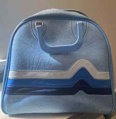 Vintage Don Carter Brunswick Blue Bowling Ball Bag With  Rack • $24.99