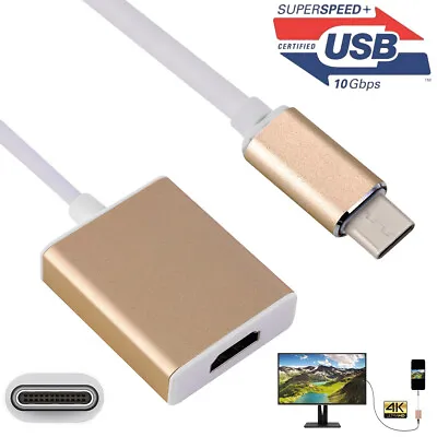 £6.95 • Buy USB 3.1 Type C To HDMI Video Adapter Cable AV Converter For PC MacBook Samsung S