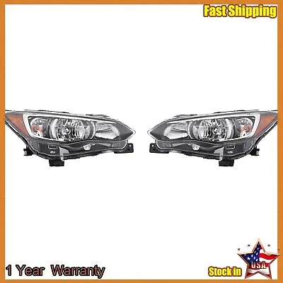 Headlight Left & Right Chrome & Black Design Fits 17-22 Subaru Impreza • $170.55
