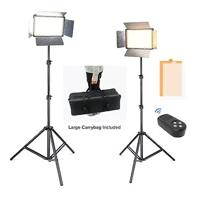 LSP Photography LED Video Studio Lighting Panel Kit 75  Light Stand Set Of 2 • $195.20