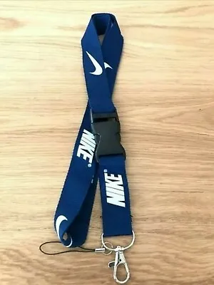 Nike Lanyard Detachable Keychain IPod Camera Strap Badge ID  Navy  Blue  • $7.99