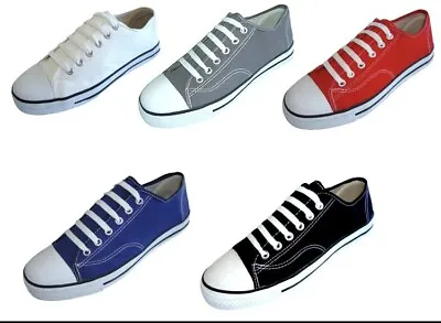 New Men's Canvas Sneakers Classic Lace Up Fashion Casual Shoes Colors Size:7-13 • $7.99