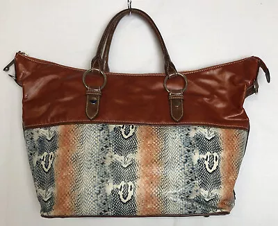 MAXX NY Coated Cotton Snake Skin Handbag Purse Tote  • $19.99