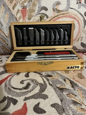 $4.99 • Buy Vintage X-ACTO Hobby Knife Set In Original Wooden Box