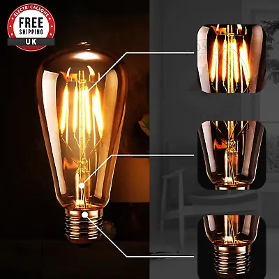 4W Vintage Antique Edison Bulb Lamp 240V Filament LED Light Bulbs E27 Base • £5.49