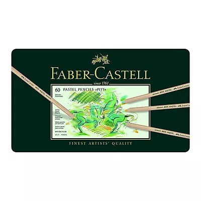 Faber-Castel Pitt Pastel Pencils In A Metal Tin (60 Pack) Assorted 112160 • $96