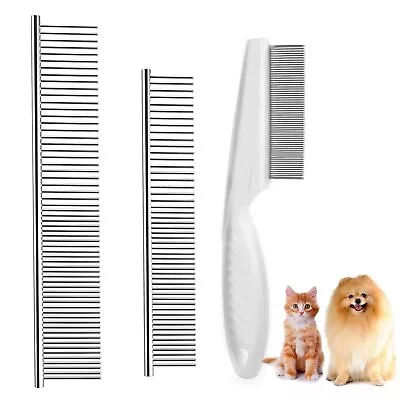 TanDraji Dog Combs For Grooming Metal Dog Comb And Flea Comb With Rounded Tee... • $13.99