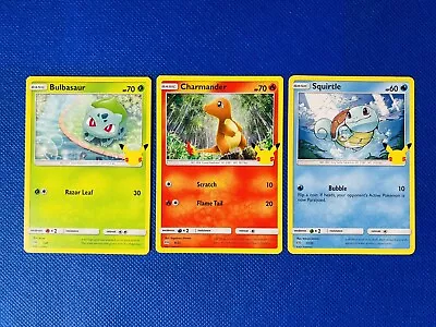 $6.95 • Buy Pokémon 3 Card Set: Bulbasaur + Charmander + Squirtle - Pokemon 25th Anniversary