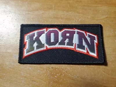 Korn Red And Black Nu Metal Rock Band Sew On Patch Silver Red Logo Vintage Oop • $3.99