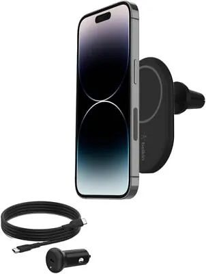 Belkin BoostCharge Magnetic Car Phone Mount Holder Accessories Black • $100.77