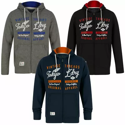 Tokyo Laundry Men's Hoodie Zip Up Graphic Print Hooded Sweater Top Hoody Jacket • £20.99