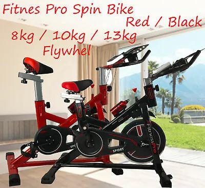Spin Bike 8Kg Flywheel Fitness Black Cycling Commercial Home Gym Indoor Workout • $168
