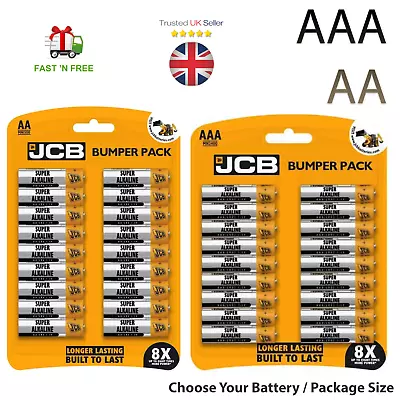 NEW JCB AA/AAA Super Alkaline Batteries 1.5v LR03 LR06 Longest Expiry Battery UK • £3.89