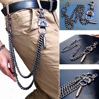 Vintage 24  Strong Leash Biker Trucker Key Jean Heavy Wallet Double Chain Style • $11.69