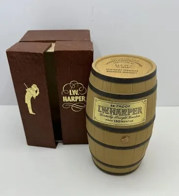I W Harper 86 Proof Kentucky Straight Bourbon Whiskey Barrel Decanter With Box • $34.99