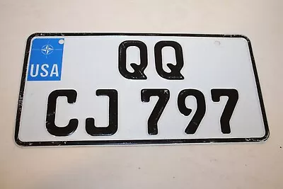 US Military License Plate Germany  USA European Armed Forces Overseas QQ CJ 797 • $39.95