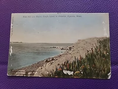 Antique Fish Hill Cary's Island In Distance Hyannis MA Cape Cod 1908 • $5