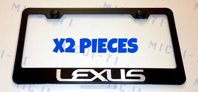 X2 Lexus Stainless Steel Black License Plate Frame Rust Free W/ Caps • $19.50