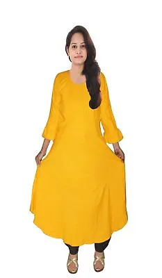 $53.10 • Buy Indian Women's Cotton Umbrella Dress Long Kurti Wedding Wear Casual Tunic Frock