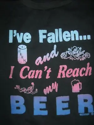 Vtg 80s I've Fallen And I Can't Reach My Beer Biker Motorcycle Sleeveless Shirts • $20