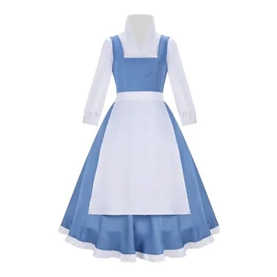 Beauty And The Beast Blue Belle Dress Women’s Cosplay Maid New XS • $35