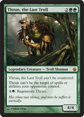 Thrun The Last Troll Magic Mtg Moderate Play English Mirrodin Besieged X1 • $2.93