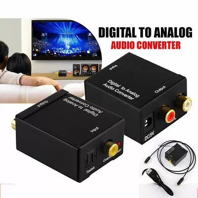 Digital To Analogue Audio Converter (LS50) & Toslink Cable Optical To RCA Stereo • $15.95