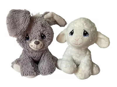 Set - Precious Moments Aurora Baby Lamb + Bunny Rabbit 8  Stuffed Plush Easter • $17.09