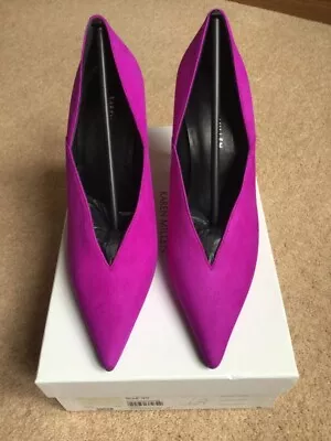 KAREN MILLEN Magenta Purple Suede Leather Heels Shoes Size Eur 39 UK 6 - BNWT • £69.99