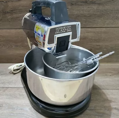 Vintage Dormeyer 10 Speed Deluxe 250 Stand Mixer With 2 Bowls & Beaters TESTED • $65