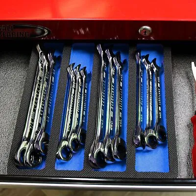 Tool Drawer Organizer Wrench Holder Insert Blue And Black Foam Tray 4 Pockets • $18.98