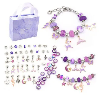 £12.74 • Buy Bracelet Making Kit Beads Jewellery Charms Pendant Set DIY Craft Girls Kids Gift