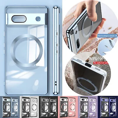 For Google Pixel 8 Pro 7A Slim Plating Crystal Clear Cover MagSafe Magnetic Case • $5.49