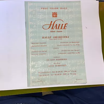 Halle Orchestra -Free Trade Hall Concert Programme In 1960 • £5.99